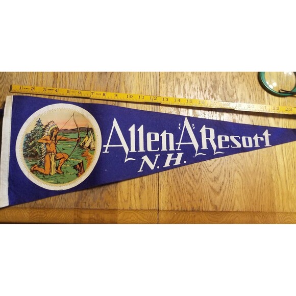 Vintage Allen "A" resort New Hampshire felt pennant souvenir - Picture 1 of 7
